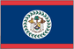 Belize flag sticker with red, blue stripes and circular coat of arms emblem