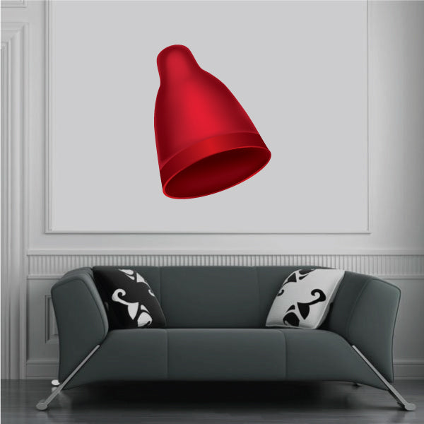 Red Christmas bell wall sticker, tilted bell shape