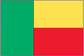 Benin flag sticker with split green, yellow, and red panels