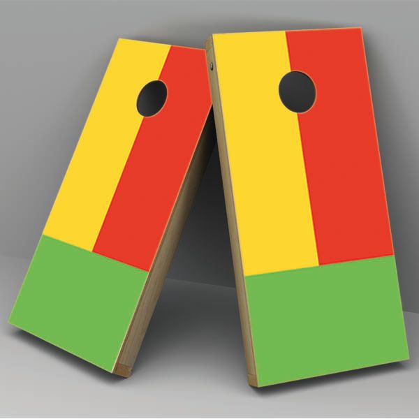 Benin Flag Cornhole Board Vinyl Decal Wrap