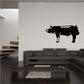 Standing pig wall decal with black silhouette