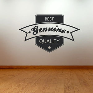 Vinyl wall decal emblem reading 'Best Genuine Quality' with stars