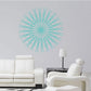 Teal snowflake wall decal with spiky circular radial design