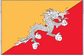 Bhutan flag sticker with white dragon on red and yellow background
