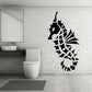 Black seahorse wall decal with stylized body and fins