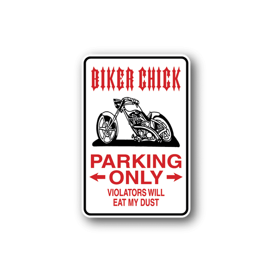 Image of Biker Chick Parking Only Sticker