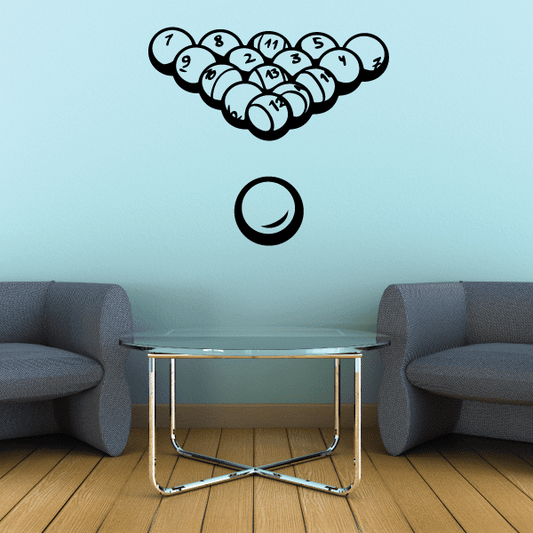 Image of Billiards Arranged Solid and Stripe Balls Decal