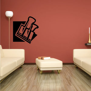 Binder clip wall decal in red and black