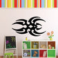 Black spider web style wall decal with swirling eyes and white dots