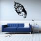 Tiger decal with flame-style black and white graphic