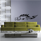 Black panther wall decal with flame tail silhouette