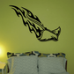 Stingray wall decal with flame-style outlines in dark ink