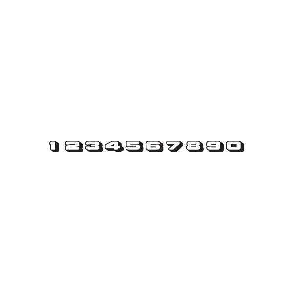 Blocky Race Numbers Decal