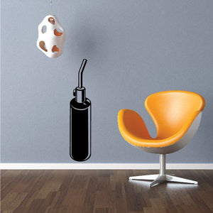 Blow torch decal with black torch body and orange flame cone