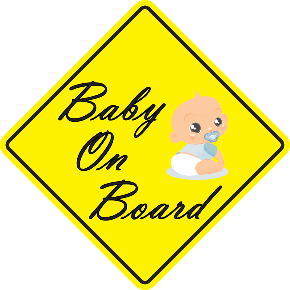 Infant Baby Boy on Board Sticker, isolated printed sticker artwork