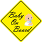 Infant Baby Boy on Board Sticker, isolated printed sticker artwork
