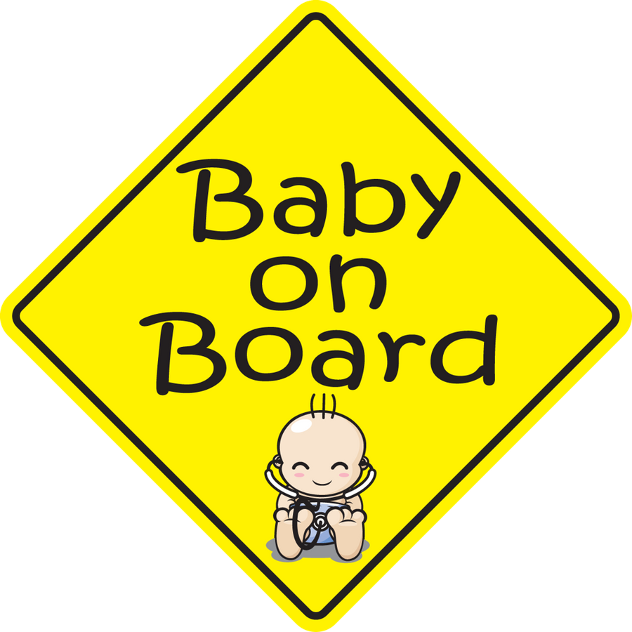 Sleeping Baby on Board Sticker, isolated printed sticker artwork