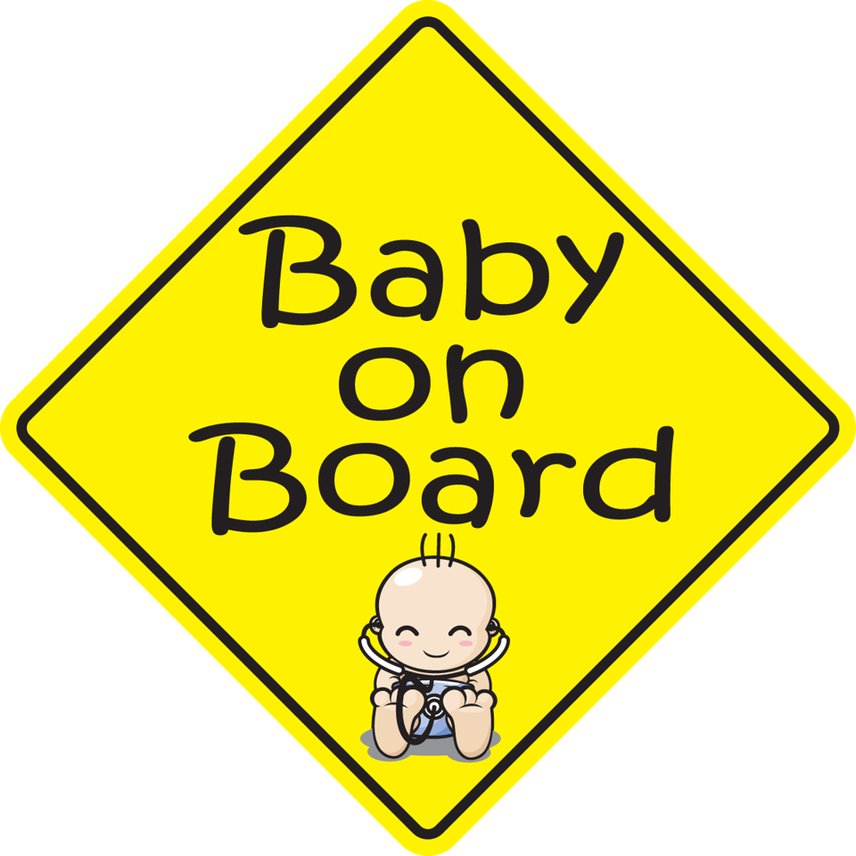 Sleeping Baby on Board Sticker, isolated printed sticker artwork