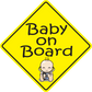 Sleeping Baby on Board Sticker, isolated printed sticker artwork