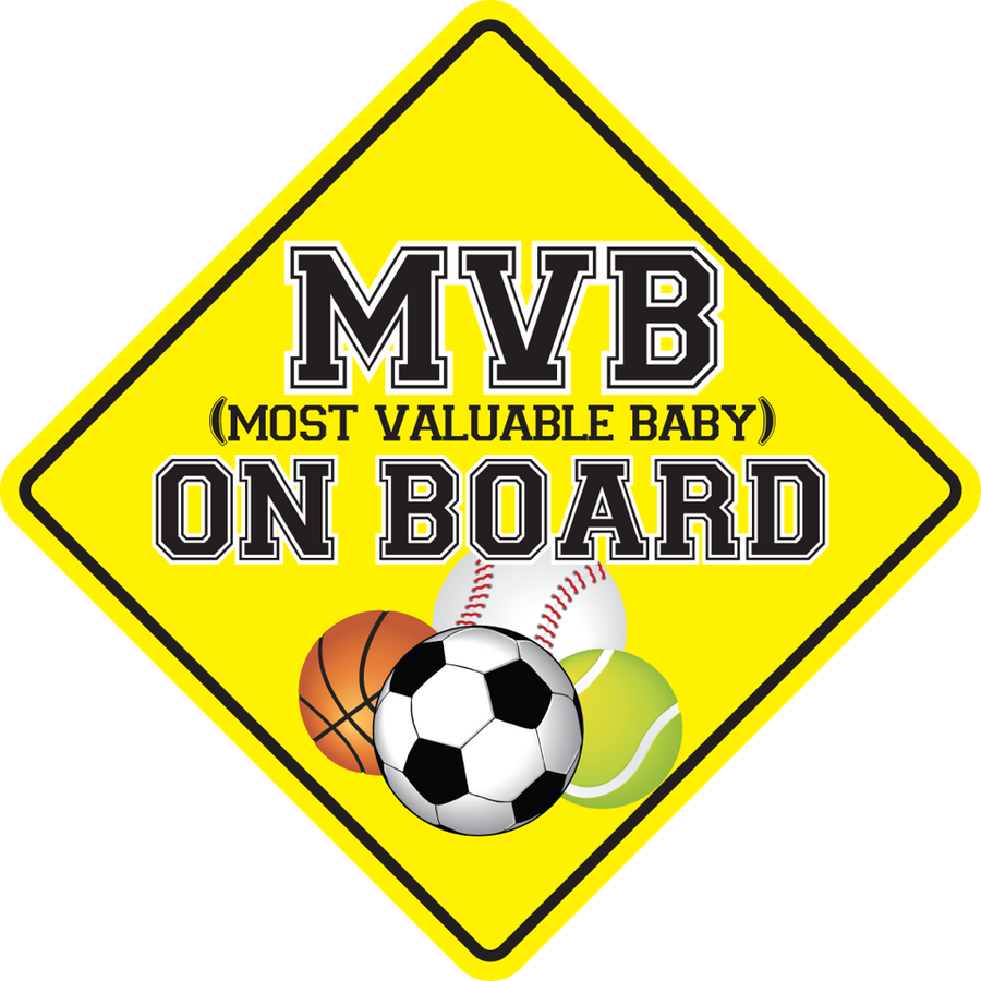 MVB Most Valuable Baby on Board Sticker, isolated printed sticker artwork