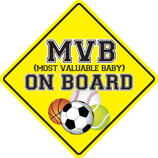 MVB Most Valuable Baby on Board Sticker, isolated printed sticker artwork