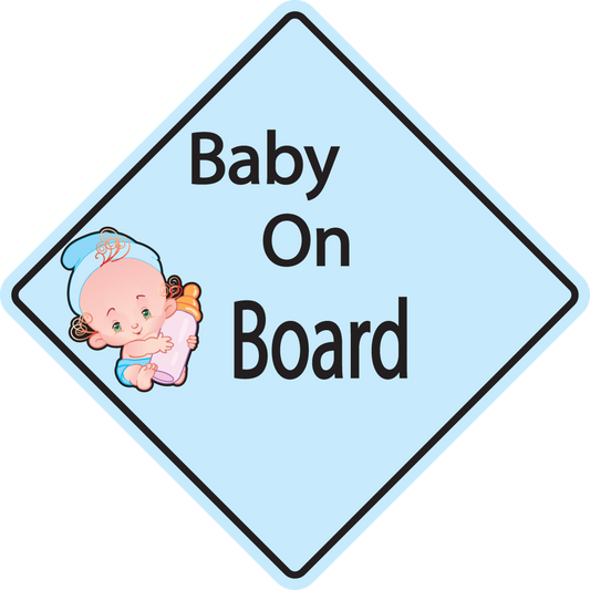 Baby Boy On Board Sticker, isolated printed sticker artwork