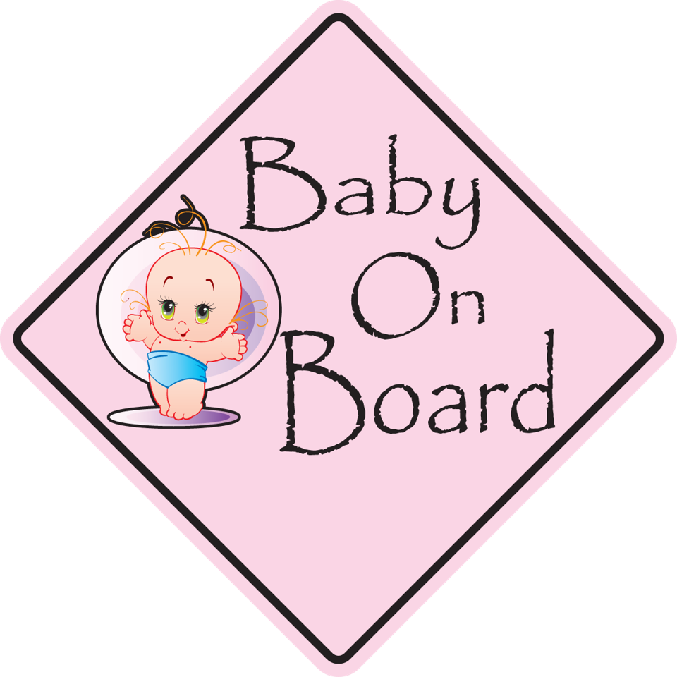 Baby Girl on Board Sticker, isolated printed sticker artwork