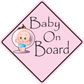 Baby Girl on Board Sticker, isolated printed sticker artwork