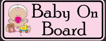 Baby Girl on Board Rectangle Sticker, isolated printed sticker artwork