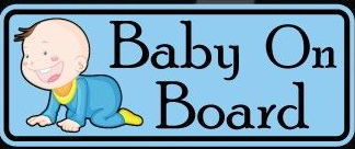 Baby Boy on Board Rectangle Sticker, isolated printed sticker artwork