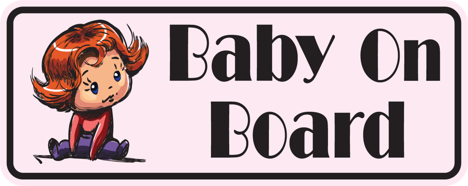 Toddler Girl On Board Sticker, isolated printed sticker artwork