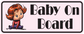 Toddler Girl On Board Sticker, isolated printed sticker artwork