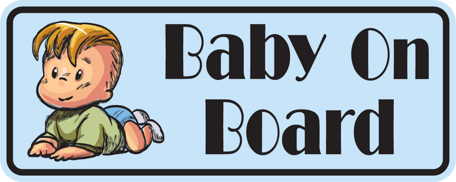 Toddler Boy On Board Sticker, isolated printed sticker artwork