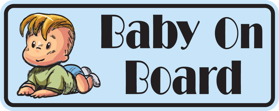 Toddler Boy On Board Sticker, isolated printed sticker artwork