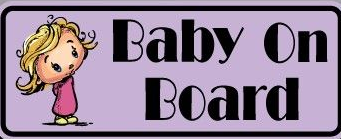 Girly Baby on Board Sticker, isolated printed sticker artwork