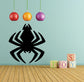 Bold creepy spider decal, large black webbed spider silhouette