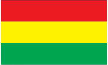 Bolivia flag sticker with red, yellow, and green horizontal stripes