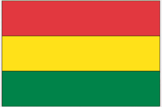 Bolivia flag sticker with red, yellow, and green horizontal stripes