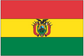 Rectangular Bolivia flag sticker with red, yellow, and green stripes and coat of arms