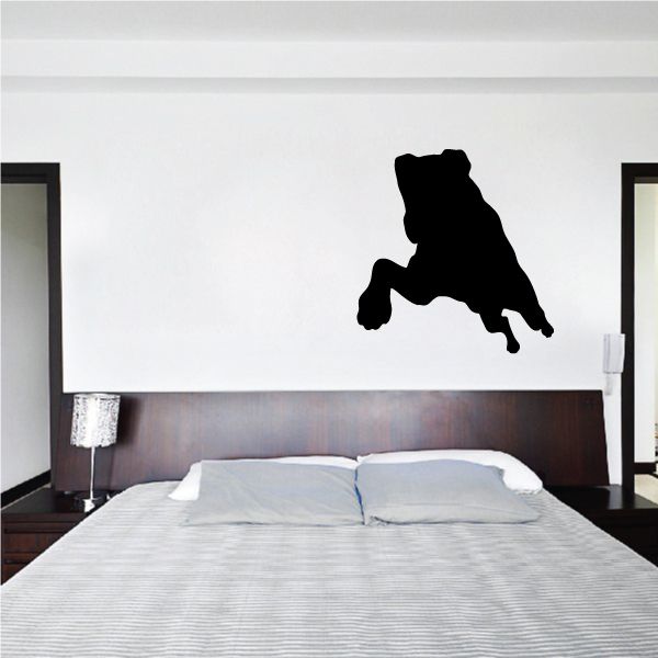 Bounding Rottweiler silhouette wall decal, black dog figure