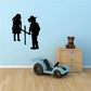 Praying children wall decal with cross silhouette