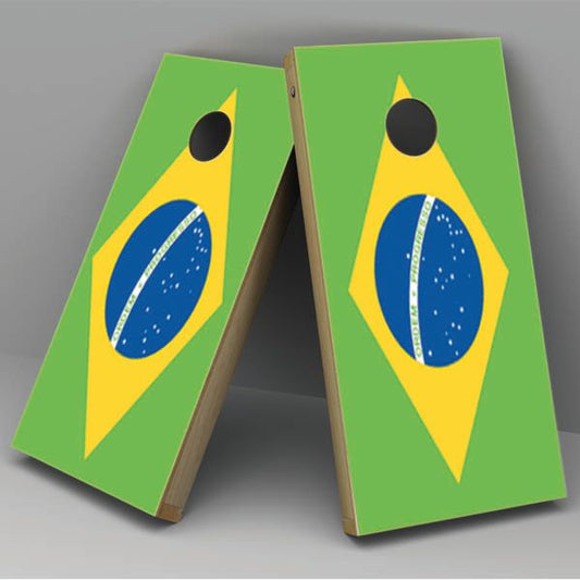 Brazil Flag Cornhole Board Vinyl Decal Wrap