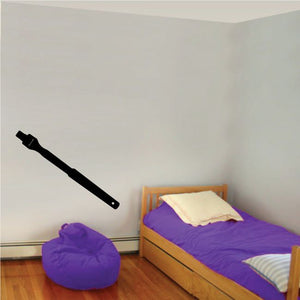Black breaker bar wall decal with handle and circular cutout