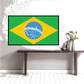 Brazil flag sticker, rectangular with green background and yellow diamond