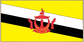 Brunei flag sticker with yellow and black diagonal bands and national crest in center