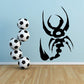 Bug and scorpion wall decal with soccer balls and black scorpion silhouette