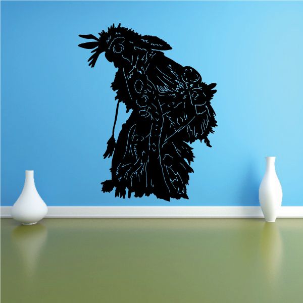 Black bull rider vinyl wall decal, graphic silhouette of mounted bull