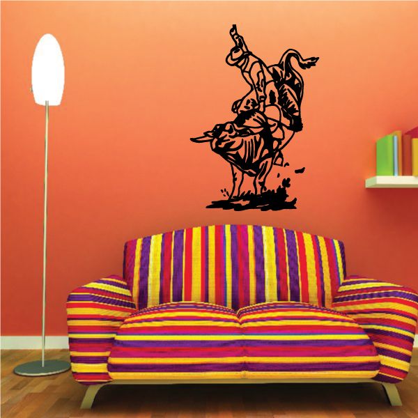 Image of Bull Riding Wall Decal - Vinyl Decal - Car Decal - 022