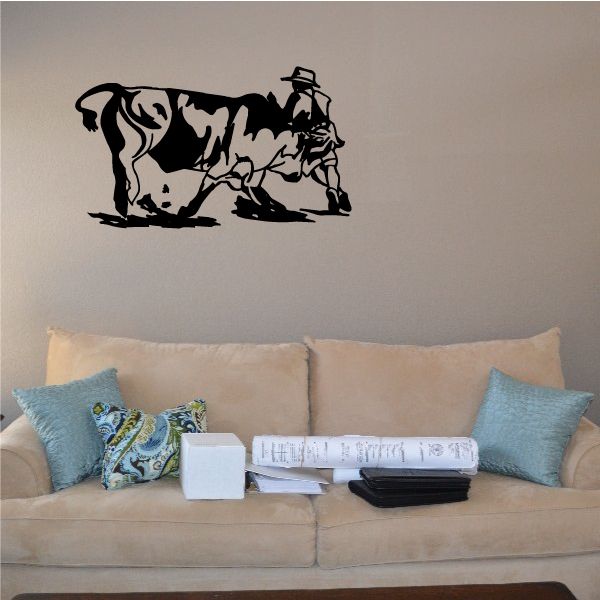 Image of Bull Riding Wall Decal - Vinyl Decal - Car Decal - 029