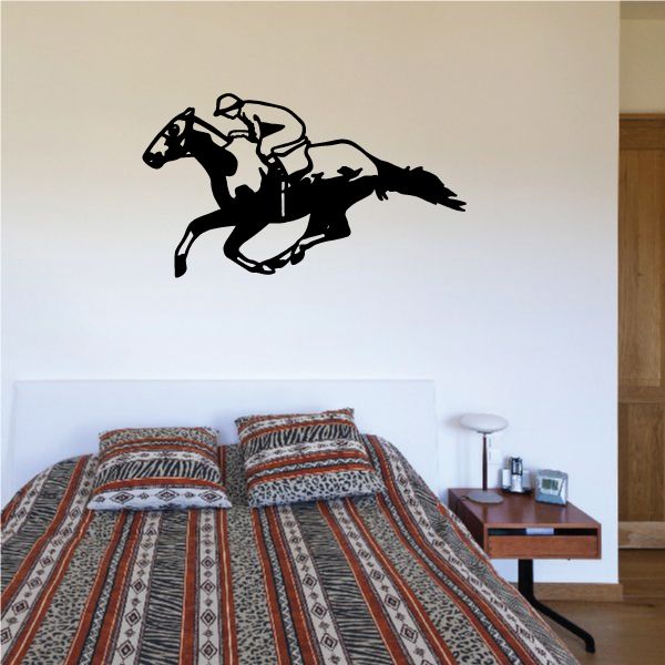 Bull riding wall decal with black vinyl bull rider silhouette